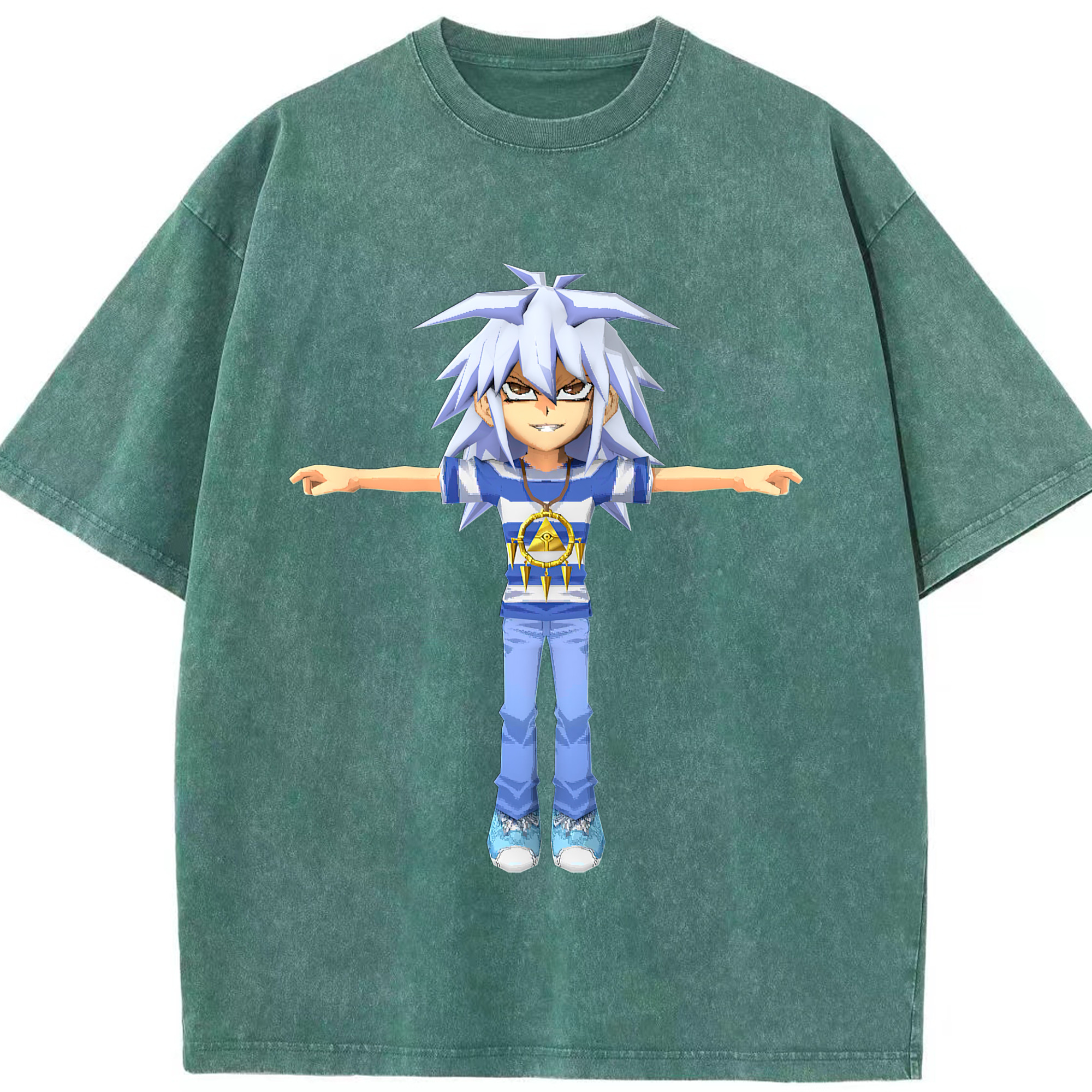 （画像用） 遊☆戯☆王 Yu-Gi-Oh! 綿100% ヴィンテージ風 半袖Tシャツ（フロントプリント）